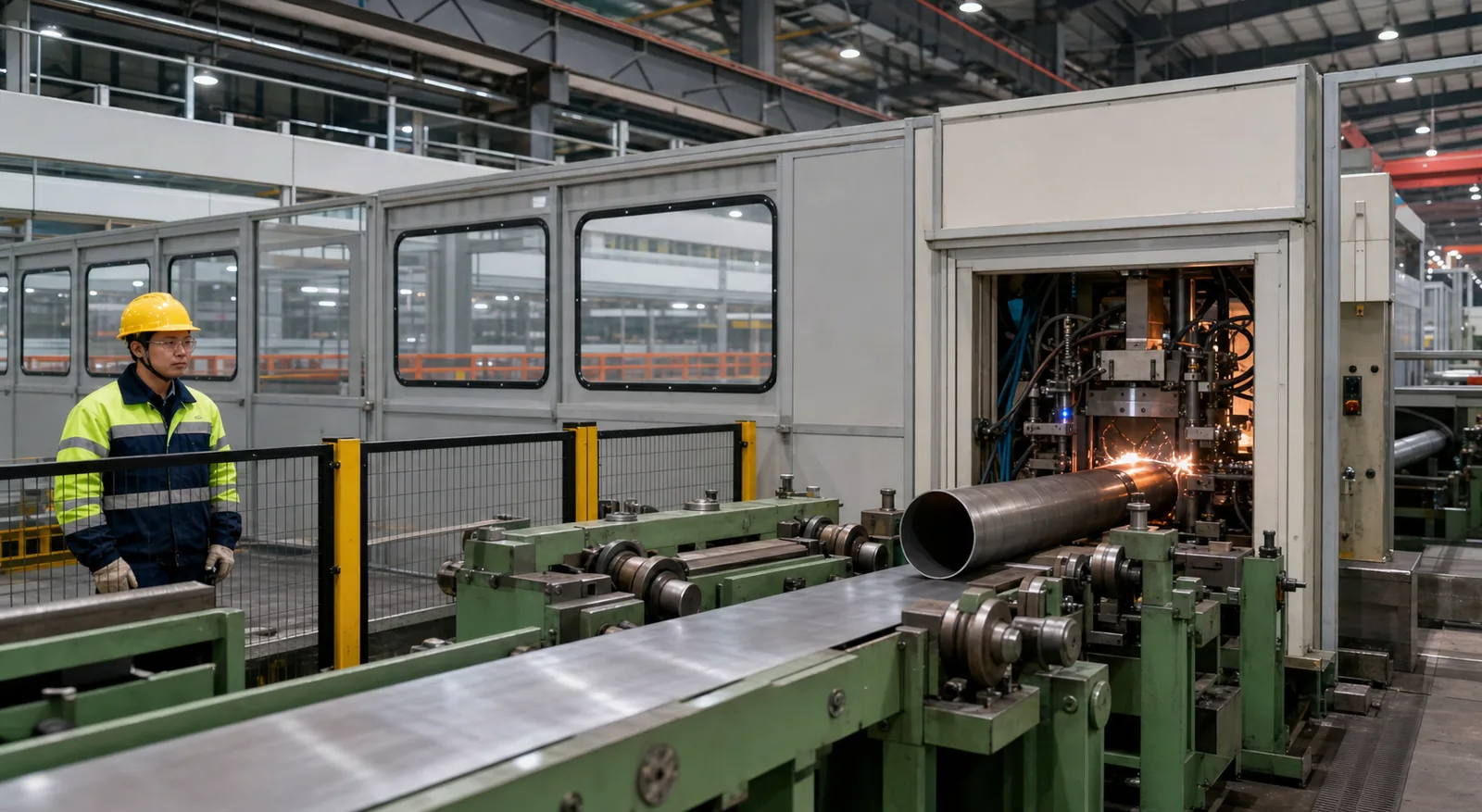 ERW high frequency welded steel pipe production line in China