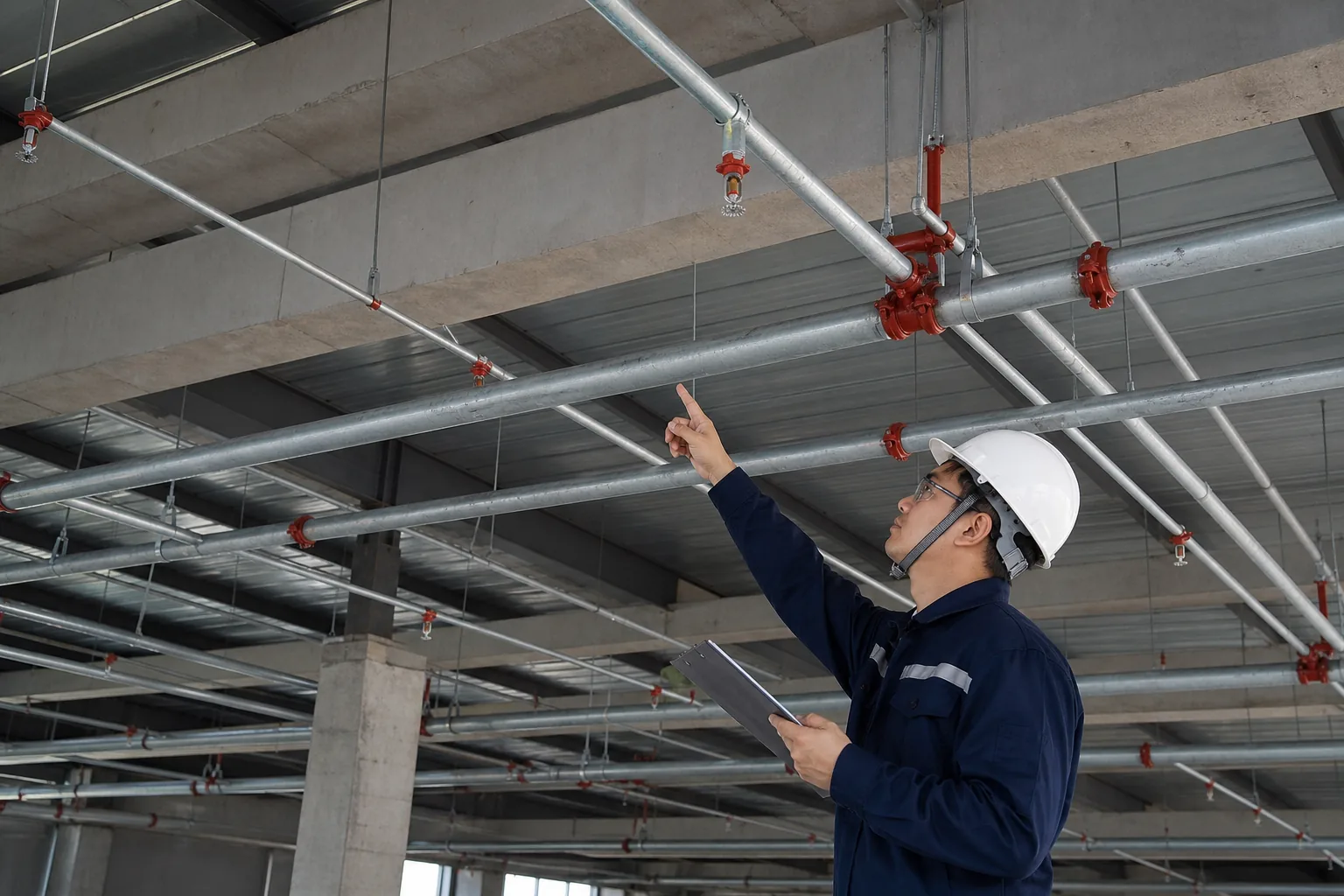 Galvanized steel pipe in a fire protection sprinkler system