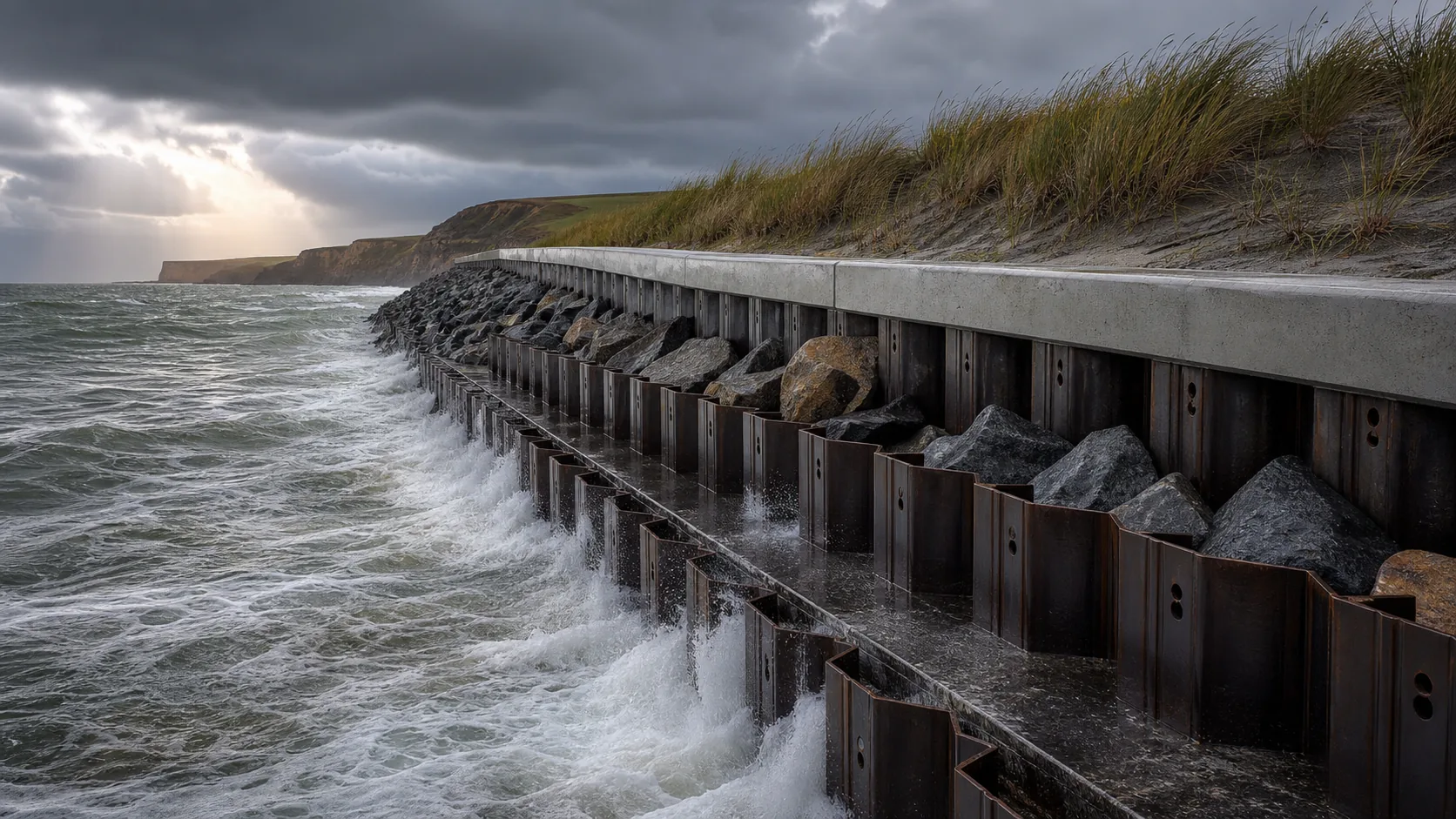 Steel Sheet Piles Steel sheet pile coastal erosion protection