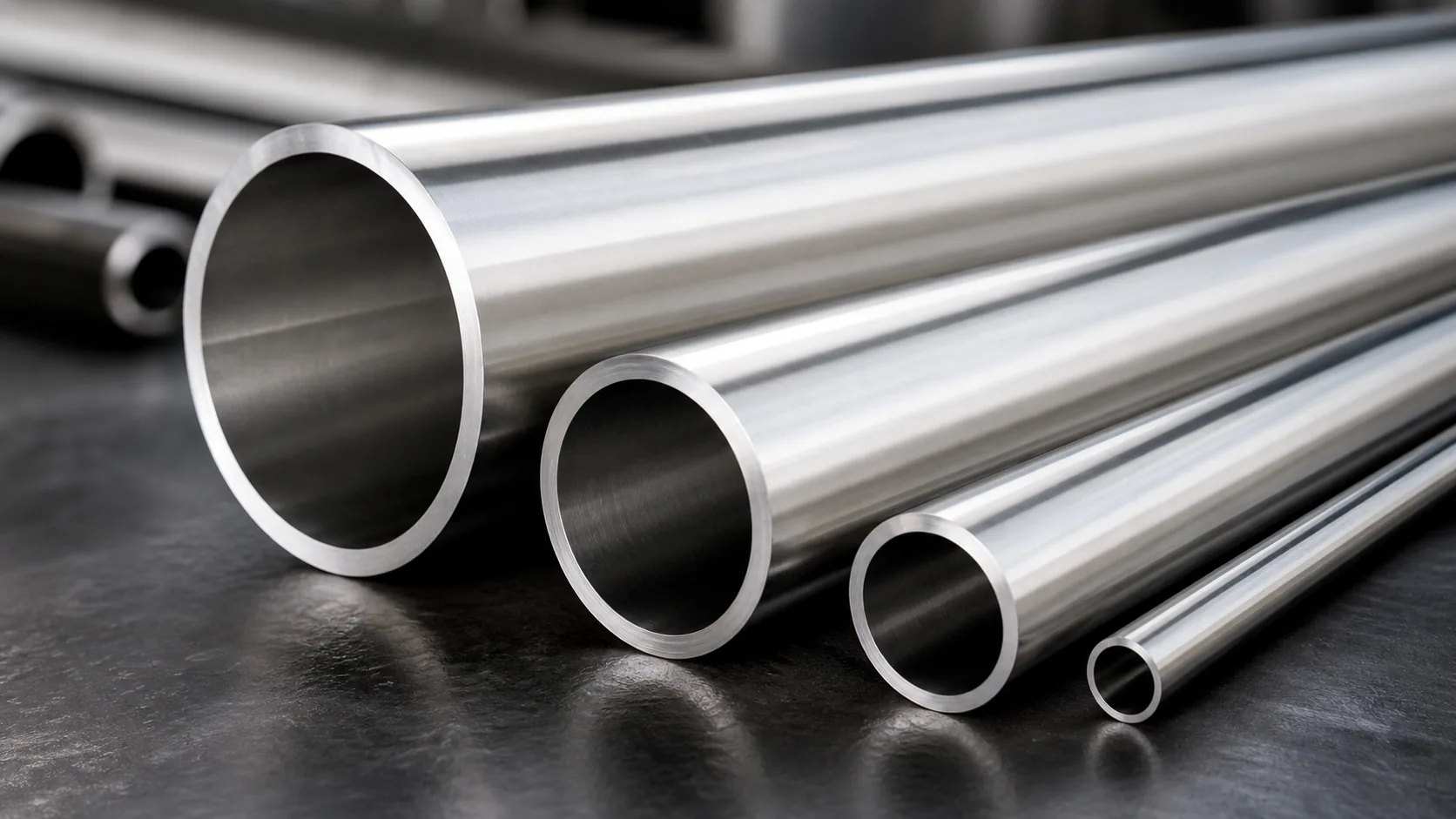 Stainless seamless pipe ends in different diameters