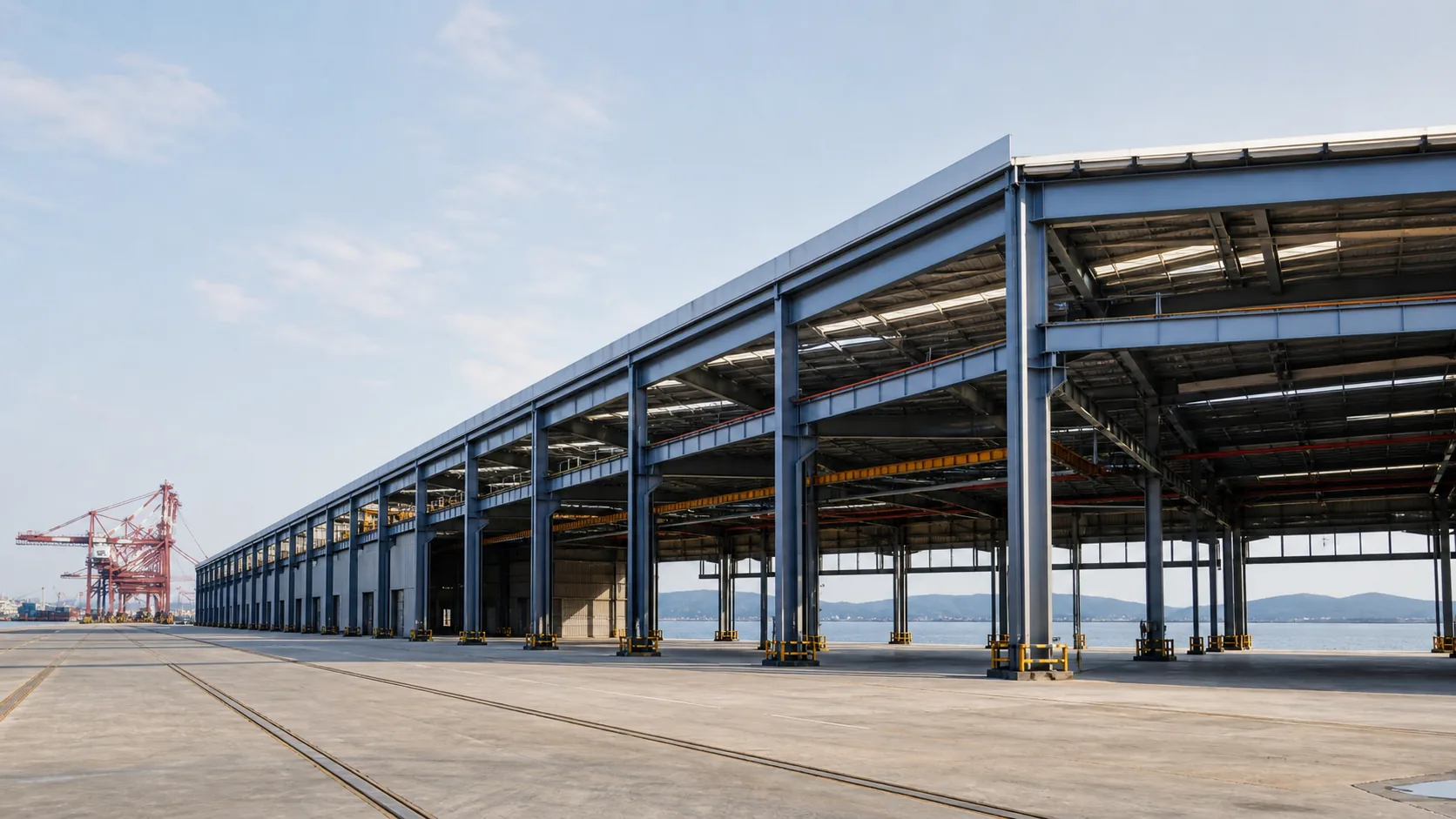 Structural Steel Sections Structural steel prepared in port warehouse